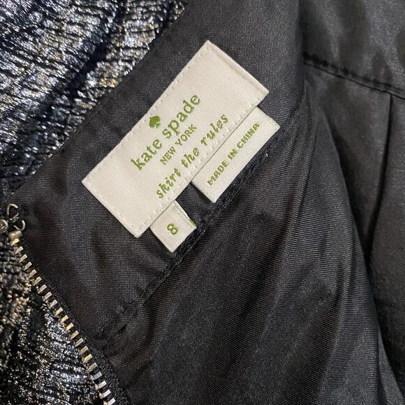 KATE SPADE NEW YORK METALLIC TWIRL REVERSE PLEAT COCKTAIL PARTY SKIRT SZ 0 $348 - Picture 4 of 11